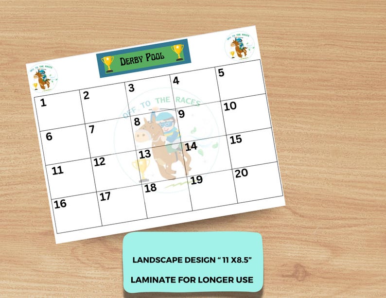 Derby Party Game Set,horse Racing Party Pack, Betting Printable, Horse