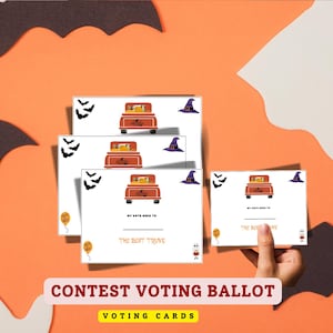 Halloween Stamm oder Leckerli Abstimmungskarten, beste Stamm- oder Leckerli-Abstimmung, Stamm- oder Leckerli-Stimmzettel für die beste Stammanzeige bei Stamm oder Leckerei