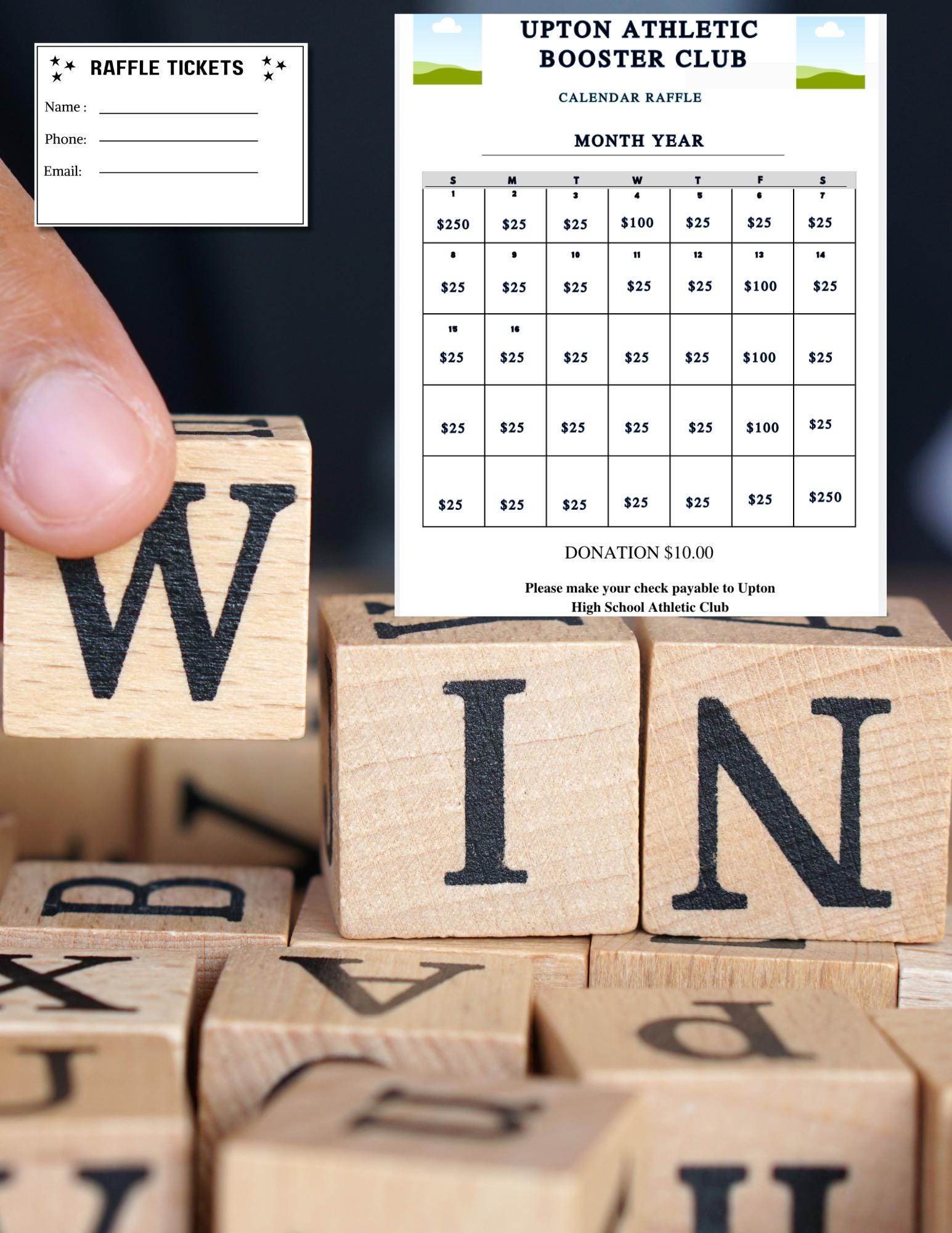 Printable Cash Calendar Raffle,editable Canva Template, Club Raffle ...