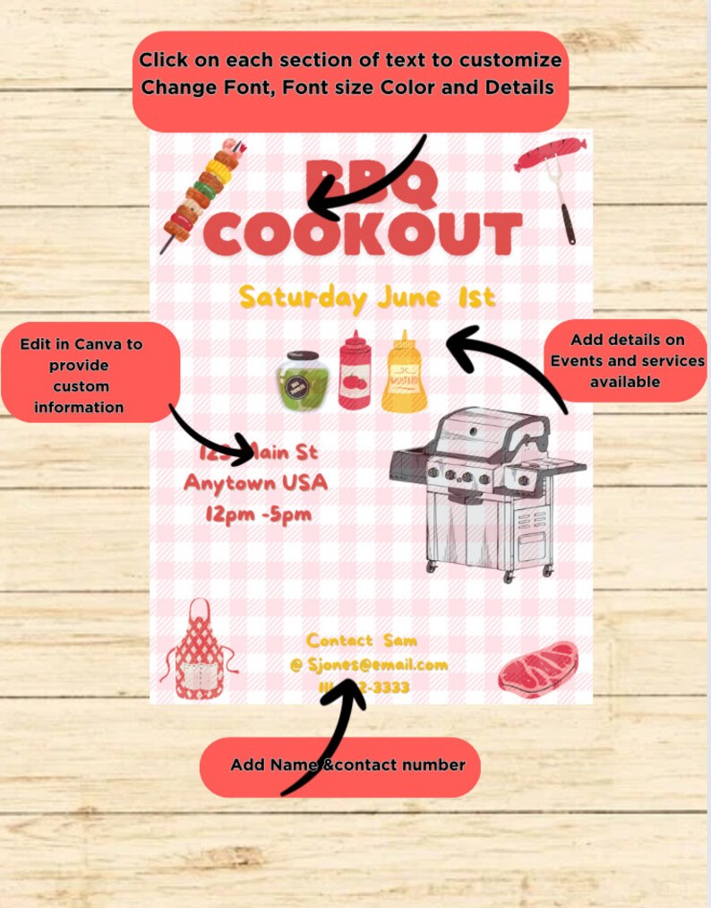 BBQ Cookout Flyer,editable Event Template,bbq Cookout & Cook-off ...
