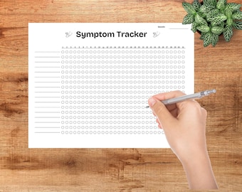 Printable Symptom Tracker,Chronic Illness Symptom Tracker,Medical Journal Log,Printable Health Log,Symptom Journal,Symptom & Medication log