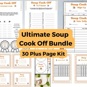 Ultimate Soup Cook Off Bundle,Printable Soup cook off  kit ballots, certificates, cooking contest/competition awards:soup contest kit bundle