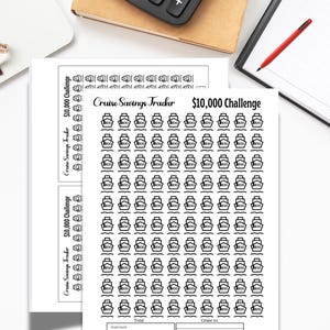 Cruise Savings tracker, Cruise vacation  Savings Challenge,Holiday Savings tracker, Cruise Funds, Printable Cruise vacation savings tracker