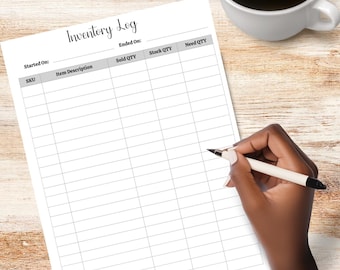Rastreador de inventario, Lista de inventario de productos comerciales, Formulario de gestión de inventario, Hoja de inventario, Organizador de inventario, Recuento de existencias para pequeñas empresas