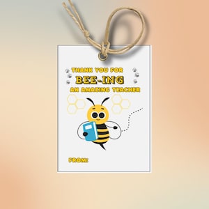 Etichette regalo di ringraziamento per insegnanti di api: etichette stampabili per ringraziamenti (download PDF)