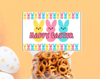 Happy Easter Treat Bag Toppers,Easter cookie bag toppers, Treat Bag Topper Printable, Easter Treat Bags,  Easter Tag, Bag Toppers Printable,