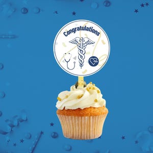 Topo de cupcake para formandos em medicina: Parabéns, médicos e enfermeiros (PDF)