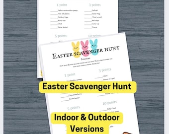 Printable Easter Scavenger Hunt Clues for Kids 12 Indoor Easter Basket ...