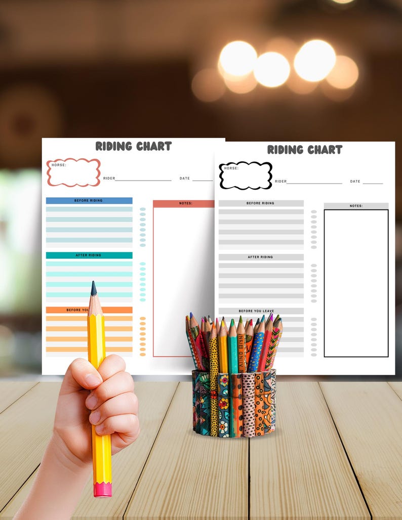 Horseback Riding Checklist Chart: Beginner Rider Responsibility, Lesson ...