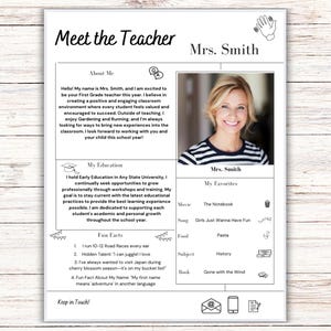 Meet the teacher classroom printable, editable template, Teacher Flyer, Meet Your Teacher Bulletin, Meet the teacher night,Back to school