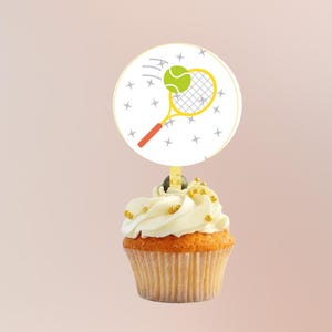 Printable Tennis Cupcake Toppers: Minimalist Party Decorations (PDF Download)