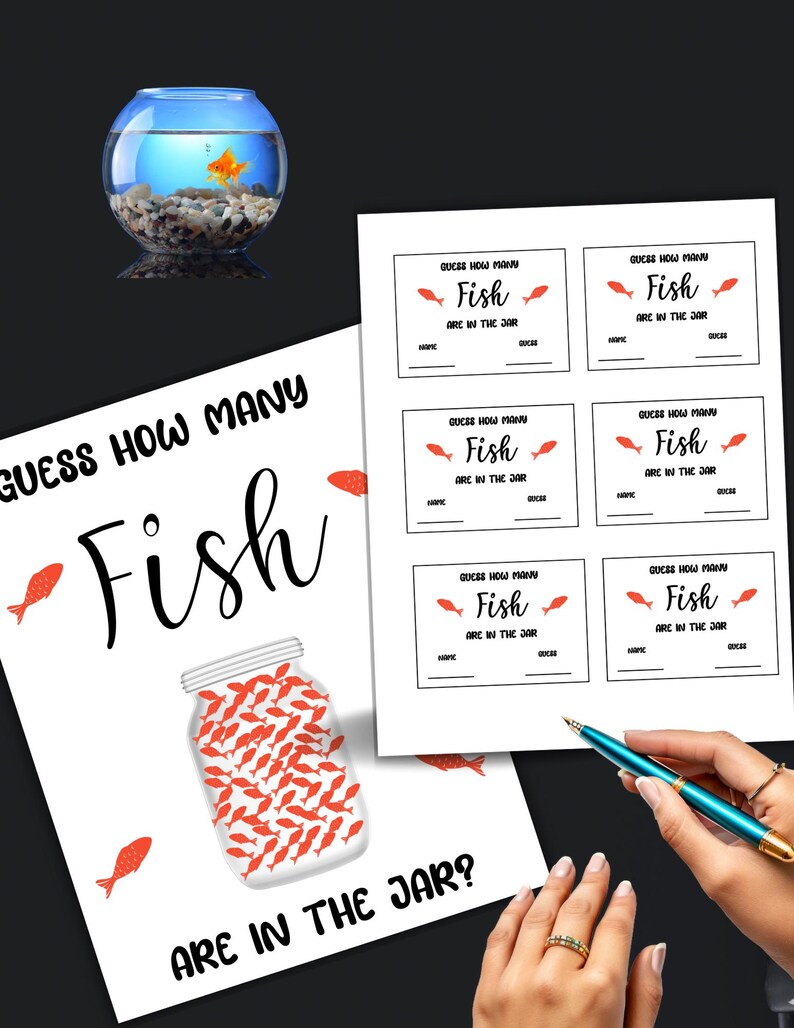 Guessing Raffle Guess How Many Fish Game: Printable Raffle Sign & Bid Slips (PDF ...