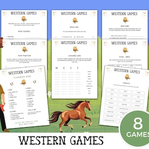 Wild West Party Games Bundle: Cowboy Birthday Trivia (Printable PDF)