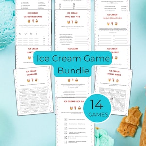 Ice Cream Party Game Bundle: 14 Printable Family Activities (PDF)