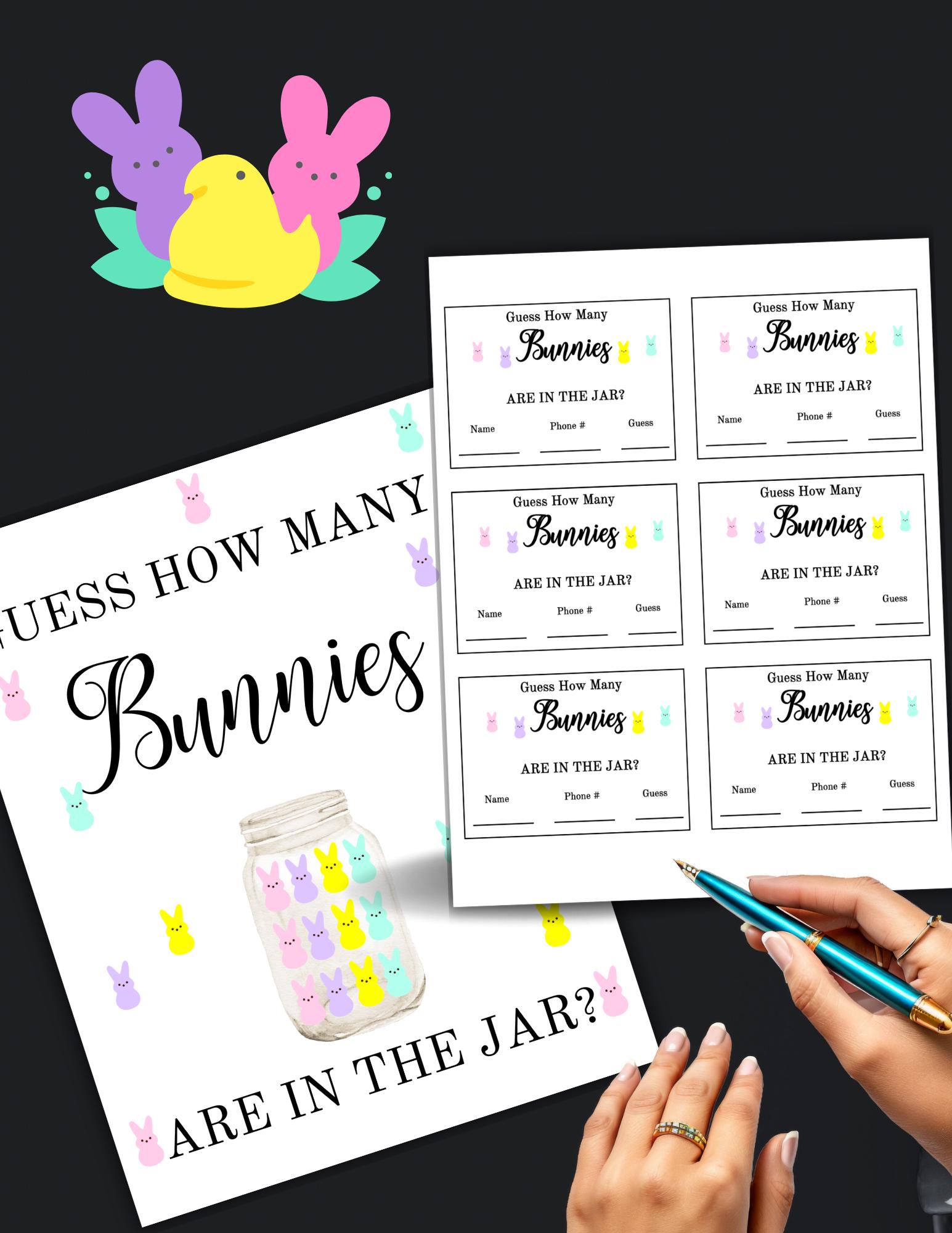 Guessing Raffle Easter Bunny Guessing Game: Printable Raffle, Easter Raffle Raffle ...