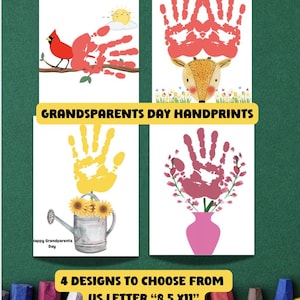 Grandparents Day Handprint Art Craft Bundle (PDF Download, Canva Template)