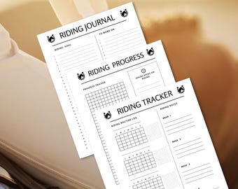 Formulario de seguimiento de equitación, registro de entrenamiento de caballos, registro de equitación, registro de paseos ecuestres, registro de hábitos, imprimible de caballos, registro ecuestre