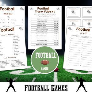 Football Party Games Bundle: Printable Trivia (PDF Download)