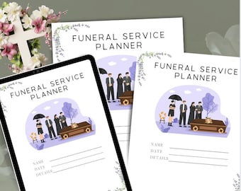 Funeral Planner Printable: Memorial Service, Arrangements Checklist,FUNERAL Template, FuneralEvent Planning Celebration of Life Arrangements
