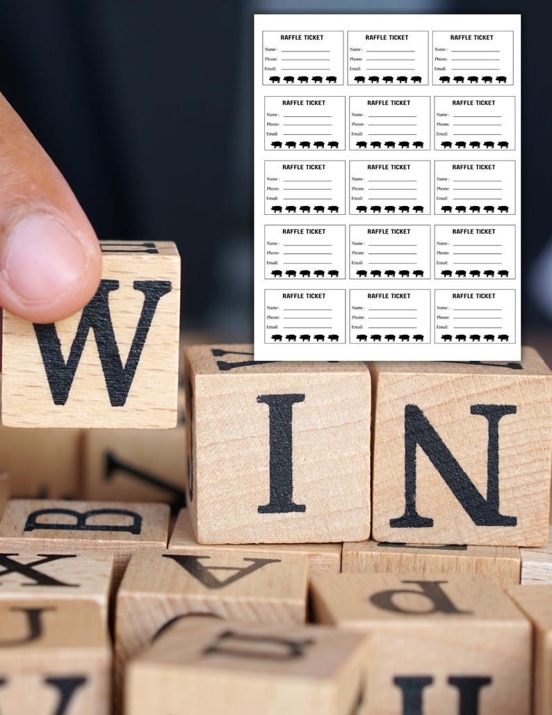 Printable Pig Raffle Tickets: Fundraiser Event,farm-themed Fundraiser ...