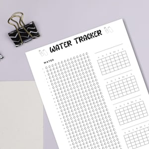 Monthly Water Tracker, Hydration Tracker, Water intake, Drink Water Reminder, Water Journal, water intake recorder, printable water tracker