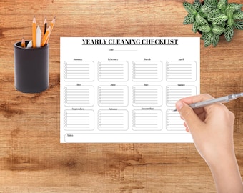 Yearly Cleaning Checklist,Printable Cleaning Tasks , cleaning checklist template, cleaning form,Annual Cleaning List,Home Cleaning Schedule