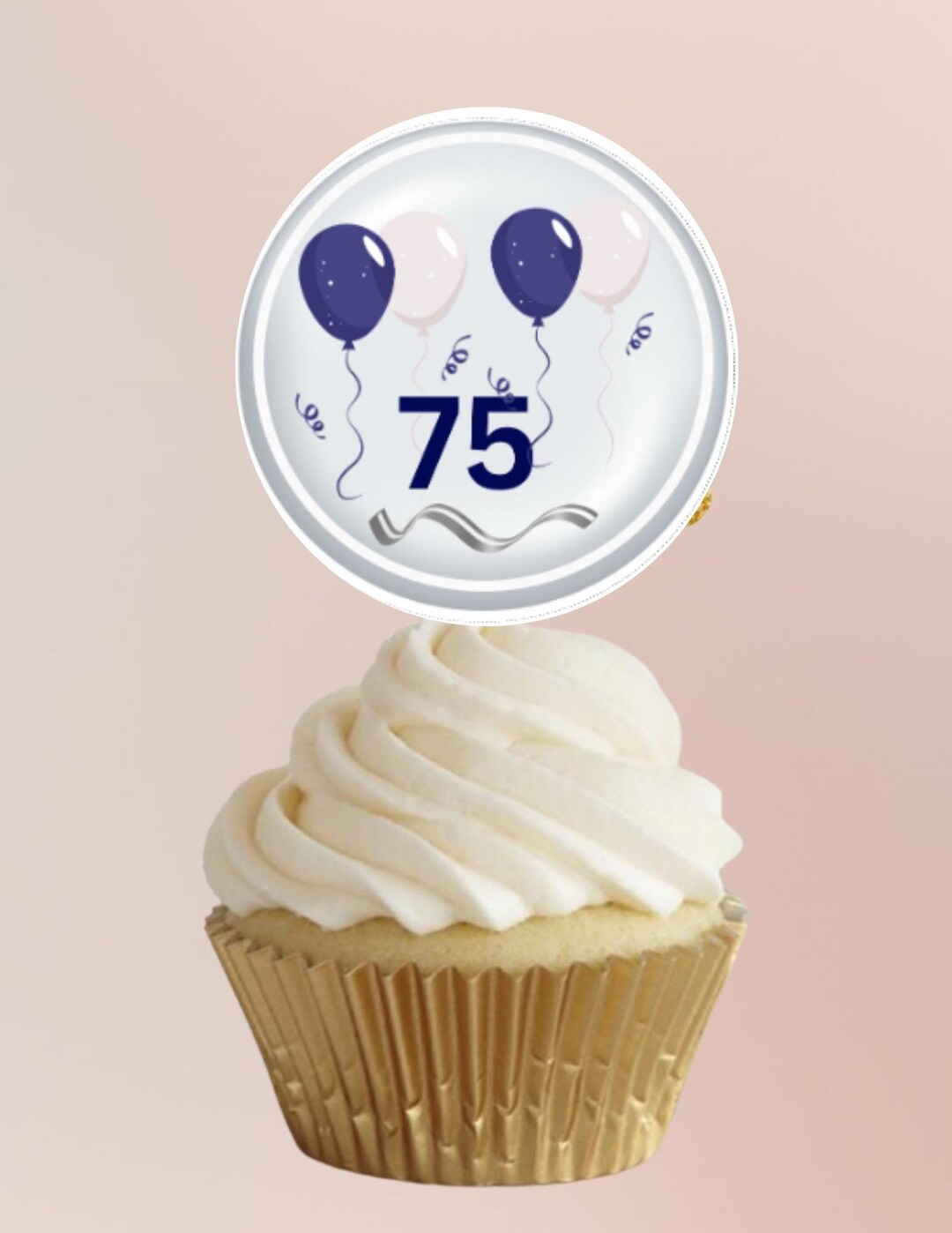 75th Birthday Toppers for Cupcakes and Dessert Decorations,use as ...