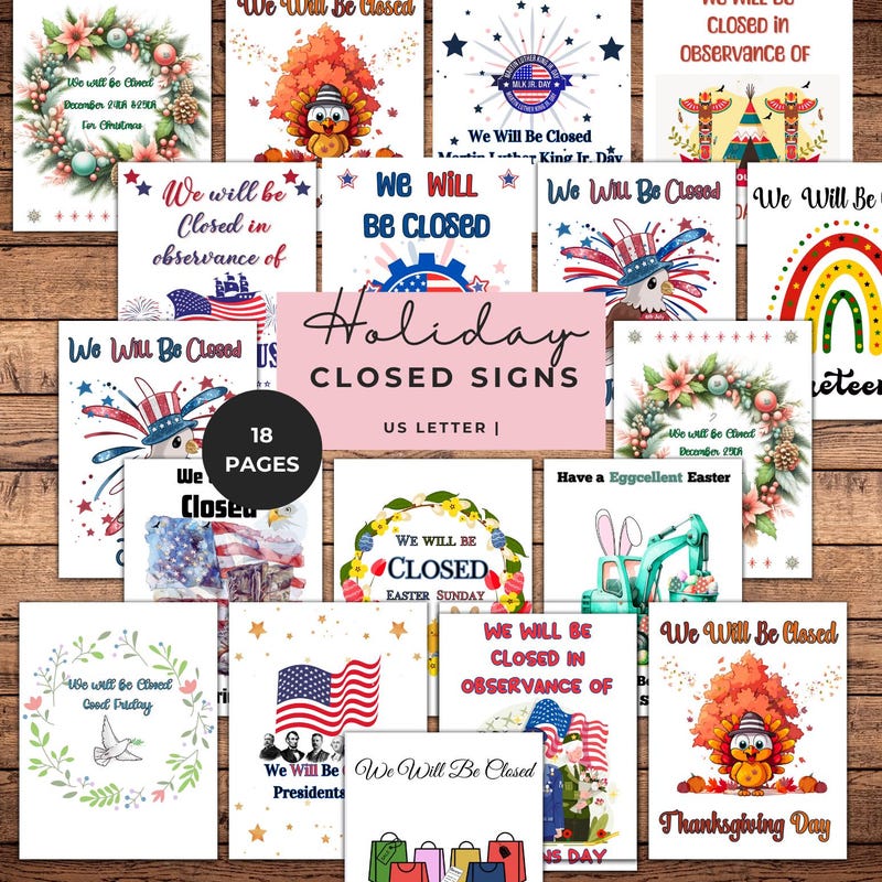 Office Closed for Holiday Sign - Etsy