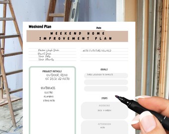 Home Improvement Planner, Printable Renovation Project Organizer DIY Project Planning & Renovation Sheets Home project planner, Renovation