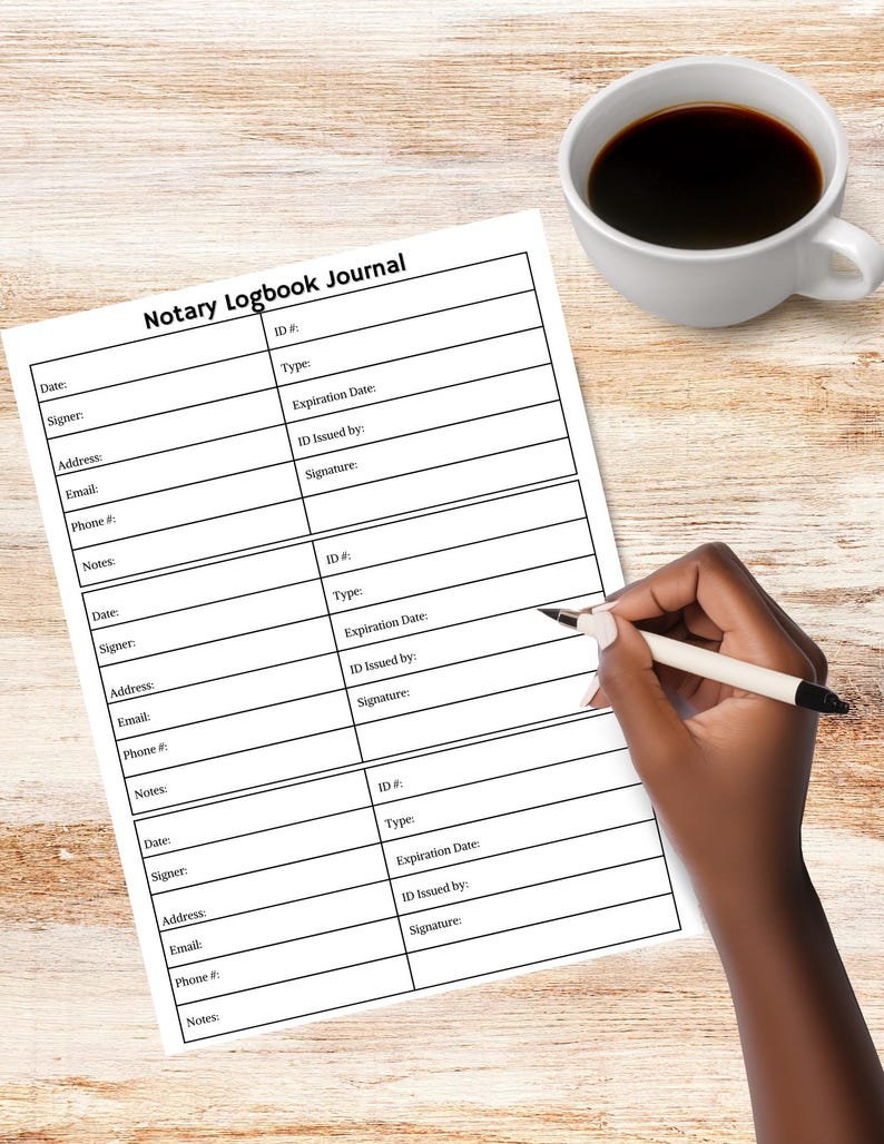 Printable Notary Log Book,notary Journal,notary Log Book Template Set,2 ...