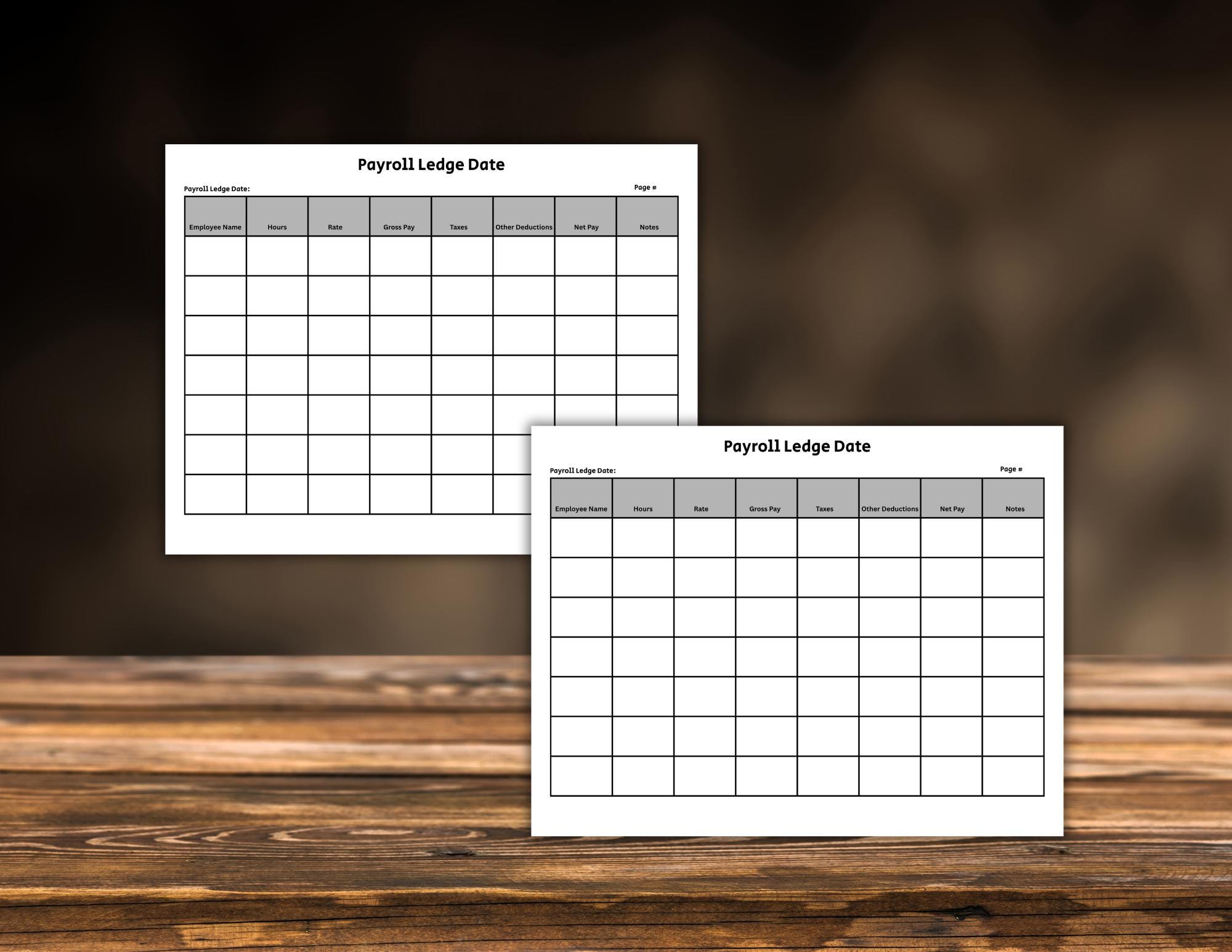Payroll Ledger Template, Printable Payroll Records, Employee Timesheet ...