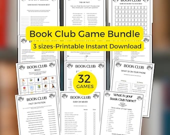 Book Club Games Bundle: Printable Icebreakers, Reading Group Activities, games for or Reading Groups, Book clubs, Book club game pack