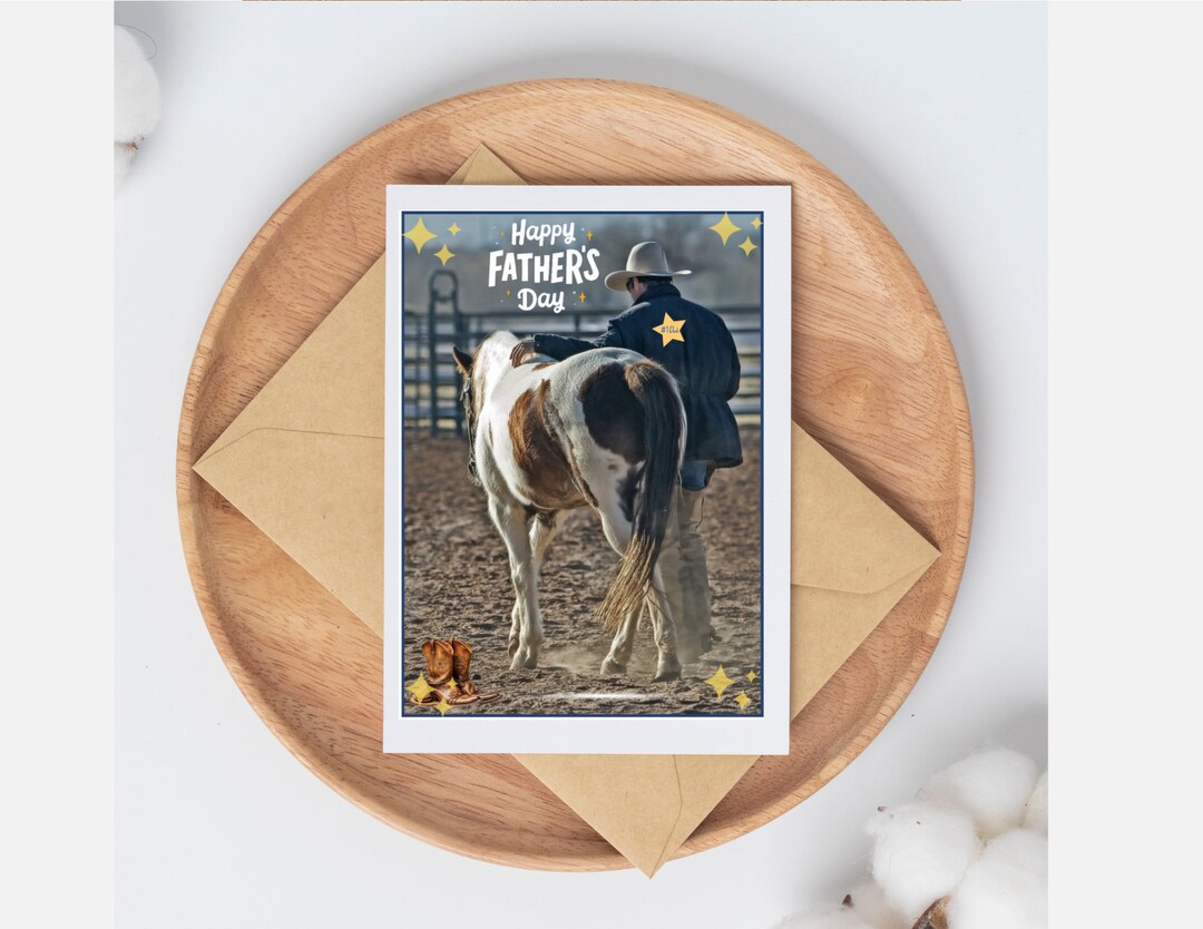 Happy Father’s Day Horse Themed Gift Card Holder, Western Cowboy Card ...