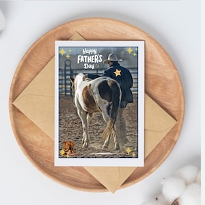Happy Father’s Day  Horse themed gift card holder, western cowboy card,Cowboy dad card for fathers day, happy fathers day to a ranch dad