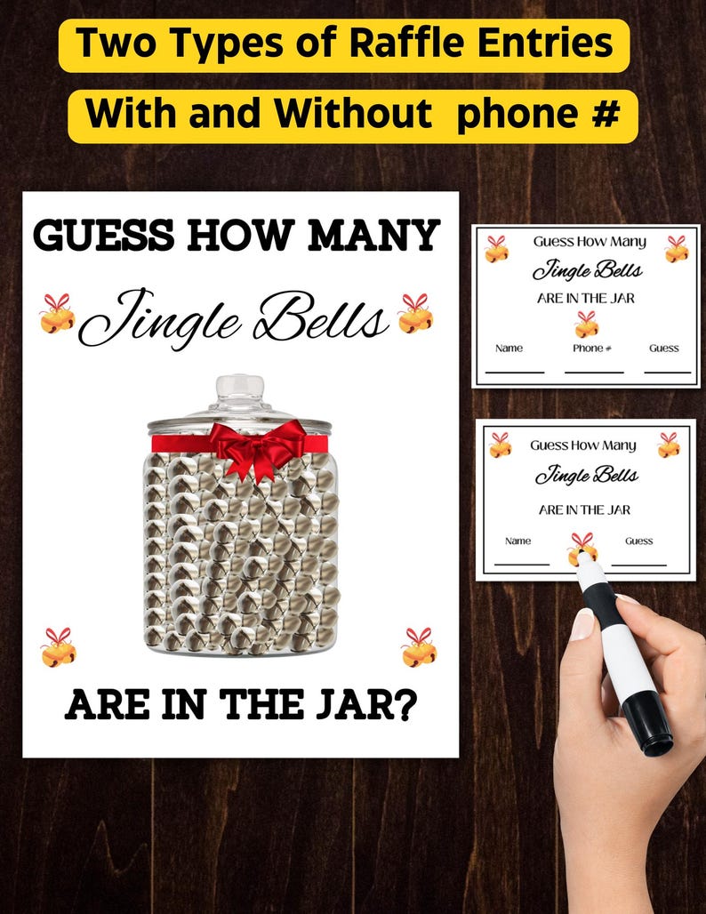 Guessing Raffle Christmas Jingle Bell Guessing Game, Jingle Bell Raffle Guessing Game ...