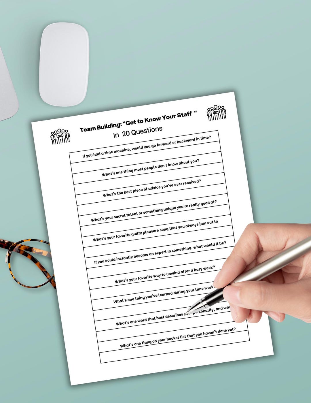 Team Building Survey,coworker Icebreaker,printable Employee Feedback ...