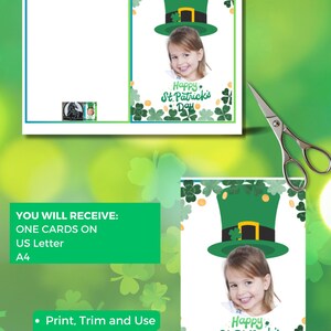 Printable St Patrick’s Day Personalized Photo Frame Card, Kids ...