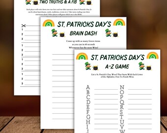 St. Patrick’s Day Party Game Bundle,Printable Shamrock & Leprechaun Games,St. Patrick’s Day celebration activities and party printables