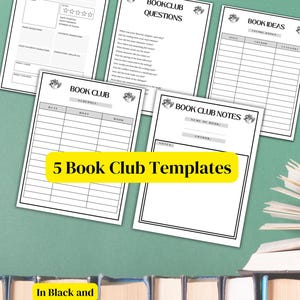 Book Club Discussion Guide Kit: Printable Templates (PDF Download)