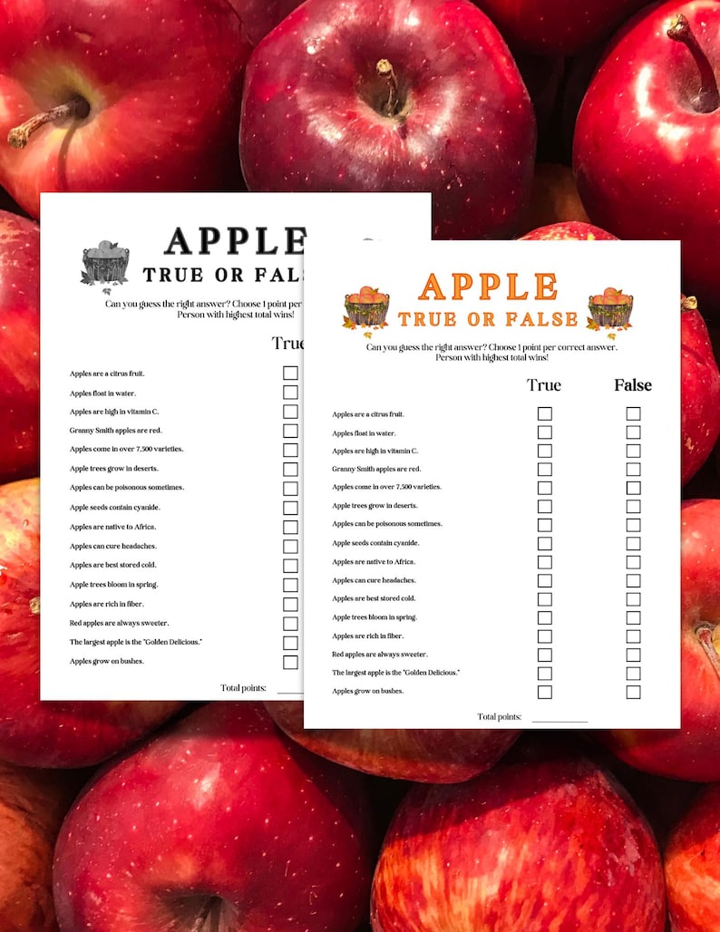 Ultimate Apple Trivia Quiz,apple True or False Trivia Game: Family ...
