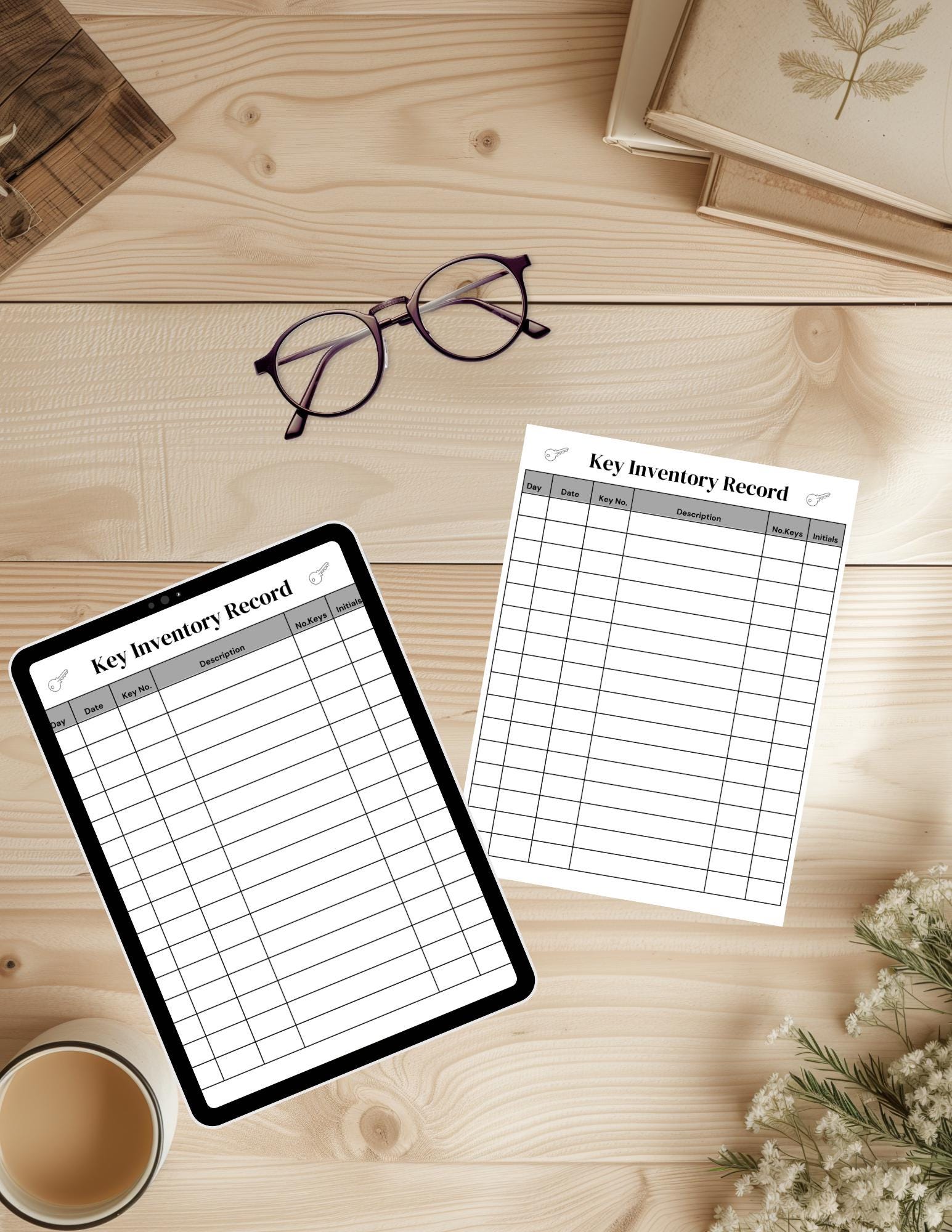 Printable Key Inventory Sheet,master Key List,key Catalog, Key ...