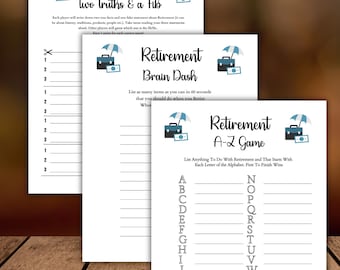 Retirement Party Games,Retirement Games Bundle,Fun Retirement Party Ideas,Retiree Party activities, Party Game for Retiree, Retirement quiz