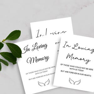 In Loving Memory Sign: Minimalist Memorial Printable (PDF)