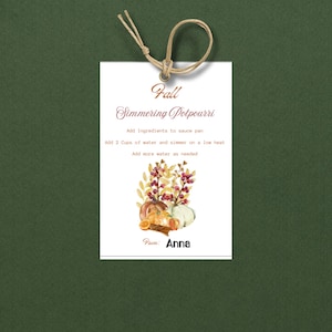 Etykieta na świąteczny potpourri na kuchenkę, instrukcja do druku (PDF), ręcznie robiona etykieta na świąteczny zapach do domu, świąteczny upominek w postaci saszetki z potpourri