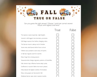Fall True or False Game: Family & Classroom Trivia, fall trivia game, Autumn true or false game, autumn trivia game, Autumn quiz game