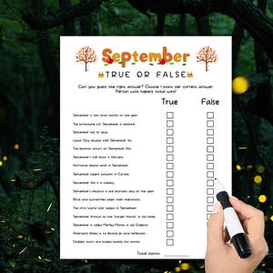 September True or False Trivia Game: Family & Classroom Fun, fall trivia game, autumn true or false, September quiz, September quiz game