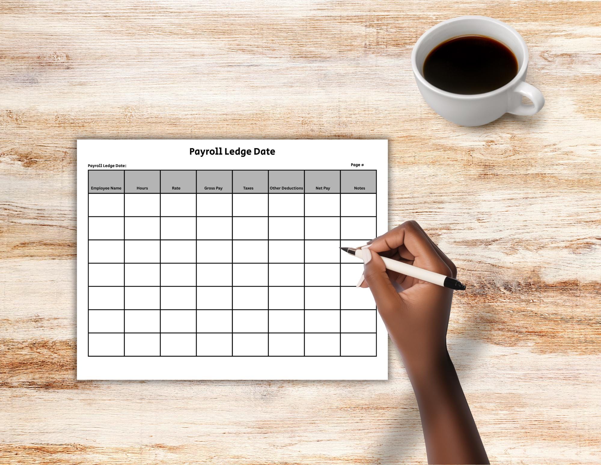 Payroll Ledger Template, Printable Payroll Records, Employee Timesheet ...