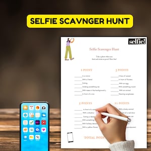 Selfie Scavenger Hunt,Photo Scavenger Hunt, Teen Scavenger Hunt, Tween Birthday Selfie Scavenger Hunt, Sweet 16 Birthday tween & teen game
