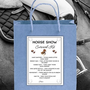 Horse Show Survival Kit Tags: Equestrian Gift, Printable PDF (3 Sizes)