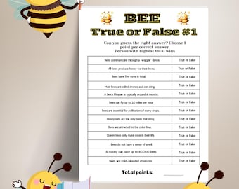 Bienen Trivia Spiel: Richtig oder falsch, Kinder & Erwachsene (Digitaler Download)